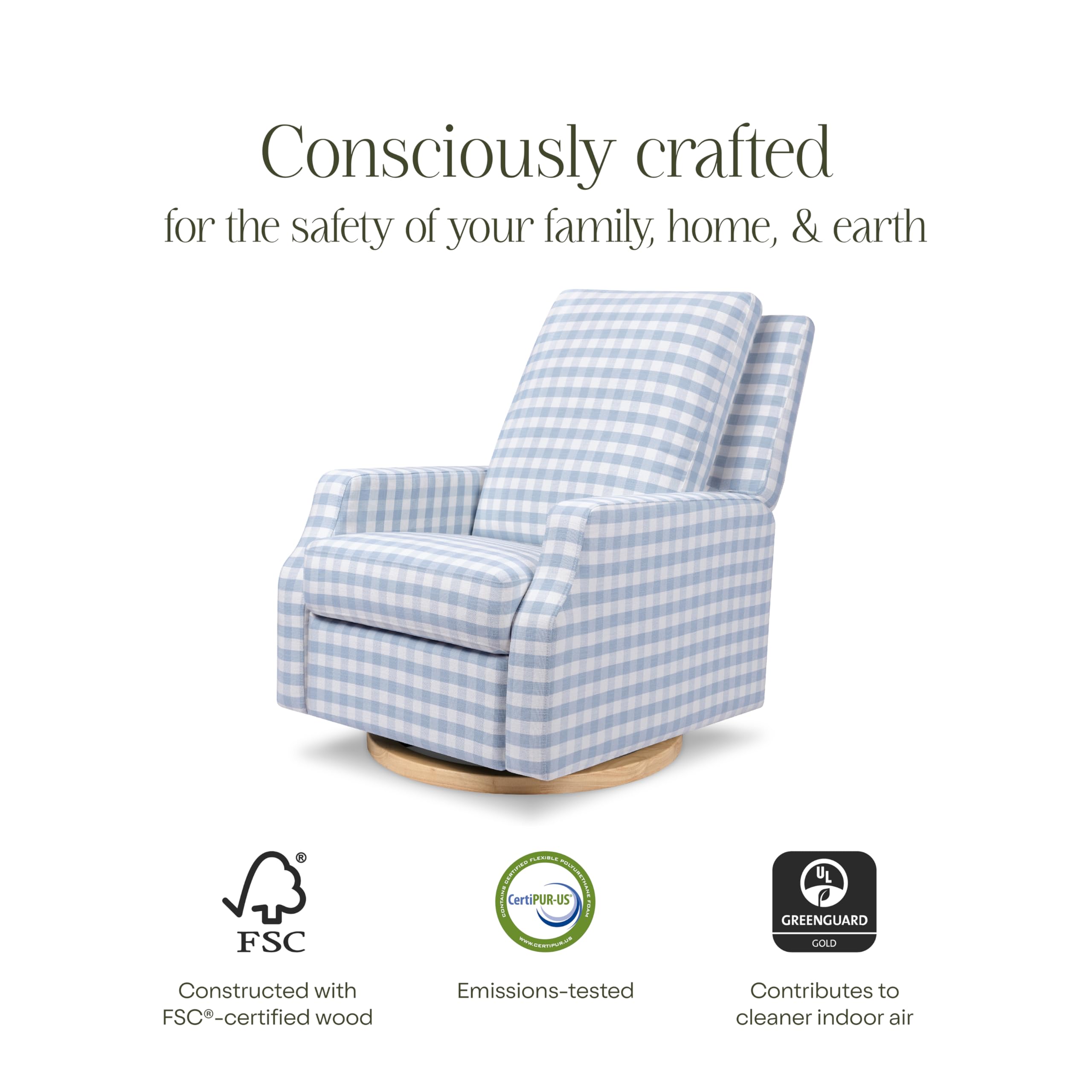 Namesake Crewe Electronic Recliner and Swivel Glider in Blue